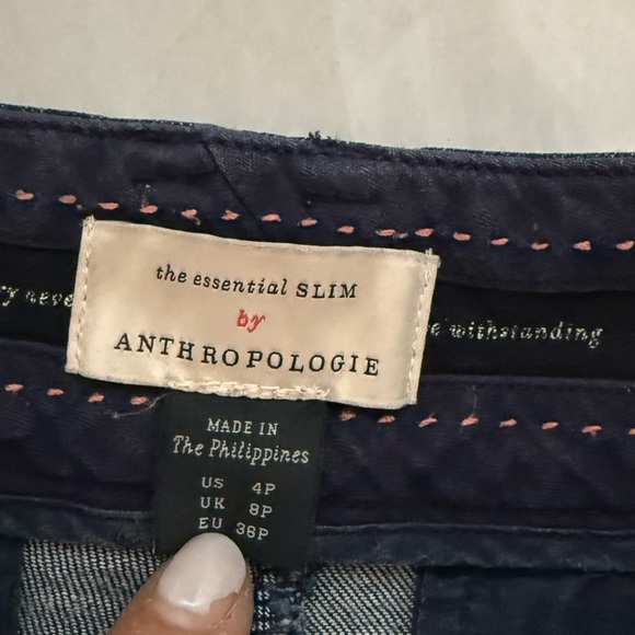 ANTHROPOLOGIE The Essential Slim Denim Split Hem Trousers Sz 0P & 4P - Picture 8 of 8